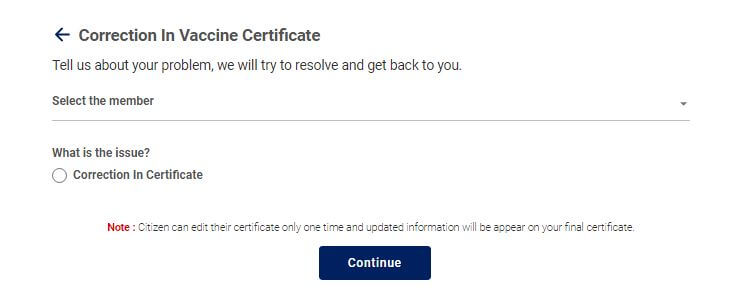 Covid-19 CoWIN Vaccination Certificate Rectification Process